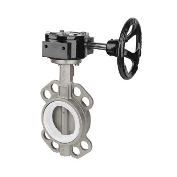 軟密封蝸輪四氟對(duì)夾式蝶閥D371F-6/10/16